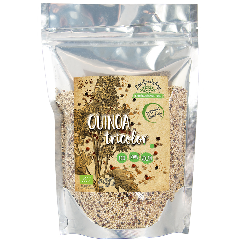 Quinoa Tre farver ØKO 500g i gruppen Råvarer & Drikke / Spisekammer / Frø hos Rawfoodshop Scandinavia AB (10187-1)