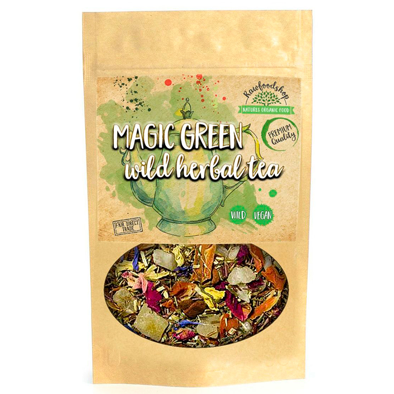 Magic Green Vild Urte Te 100g i gruppen OUTLET 30-80% / Urter, alger & svampe 30-50% / Urter, alger & svampe 30% hos Rawfoodshop Scandinavia AB (43329)