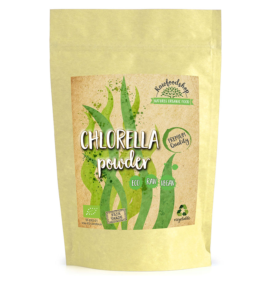 Chlorella Pulver ØKO 250g i gruppen Helse / Urter, alger & svampe / Chlorella hos Rawfoodshop Scandinavia AB (RPUL250630E)