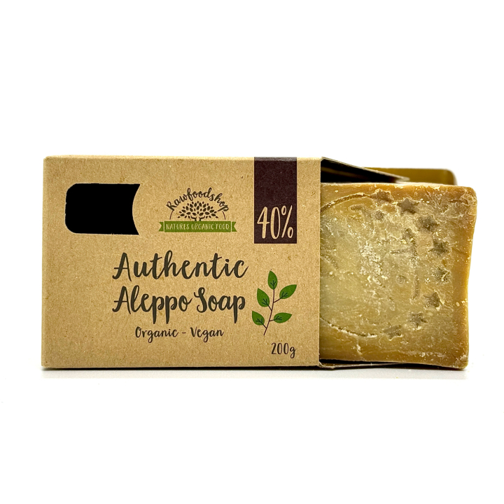 Alepposæbe Laurbærolie 40% 200g i gruppen Hud & Krop / Krop / Showergel hos Rawfoodshop Scandinavia AB (061528)