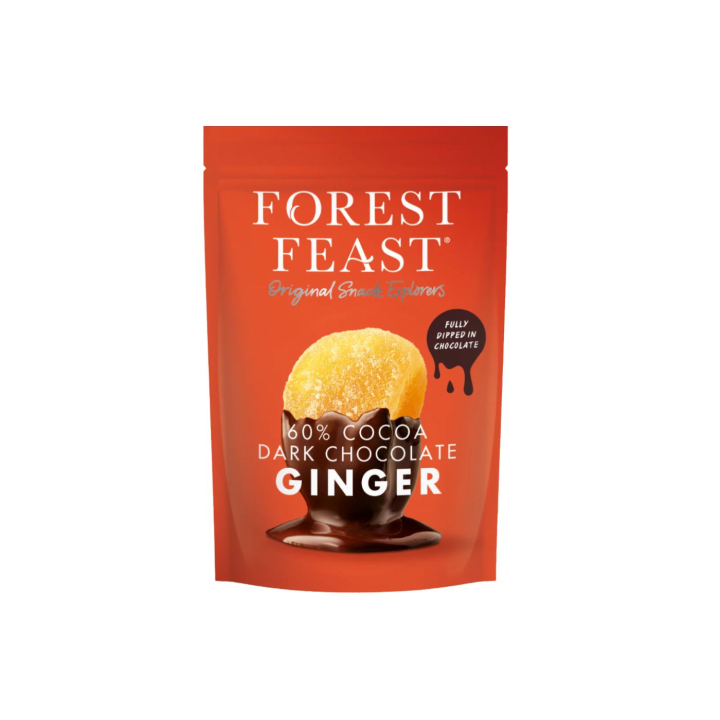 ingefær i mørk chokolade 130g