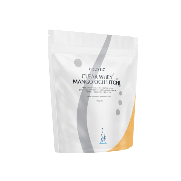 Holistic Clear Whey valleproteinisolat mango og litchi 500 g i gruppen Råvarer & Drikke / Helsekost / Proteinpulver hos Rawfoodshop Scandinavia AB (10700)