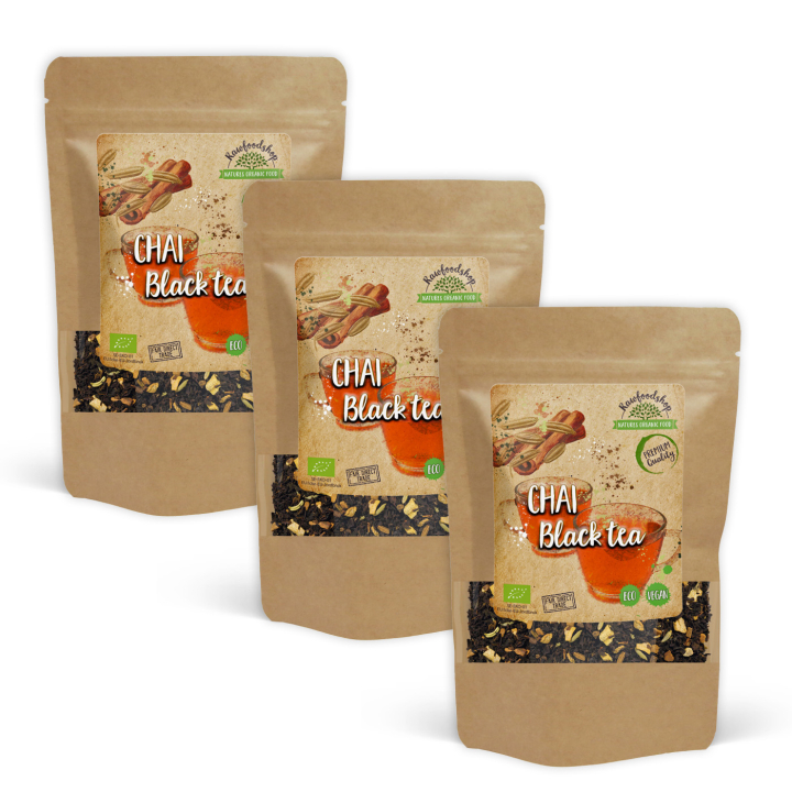 Chai Black Te ØKO 100g x 3 pakker i gruppen Råvarer & Drikke / Drikkevarer / Te hos Rawfoodshop Scandinavia AB (10826-SET3)