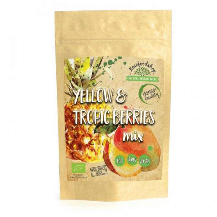 Yellow & Tropic Berries Mix ØKO 150 g i gruppen Råvarer & Drikke / Frugt & Frugtpulver / Frugtpulver hos Rawfoodshop Scandinavia AB (1087455)