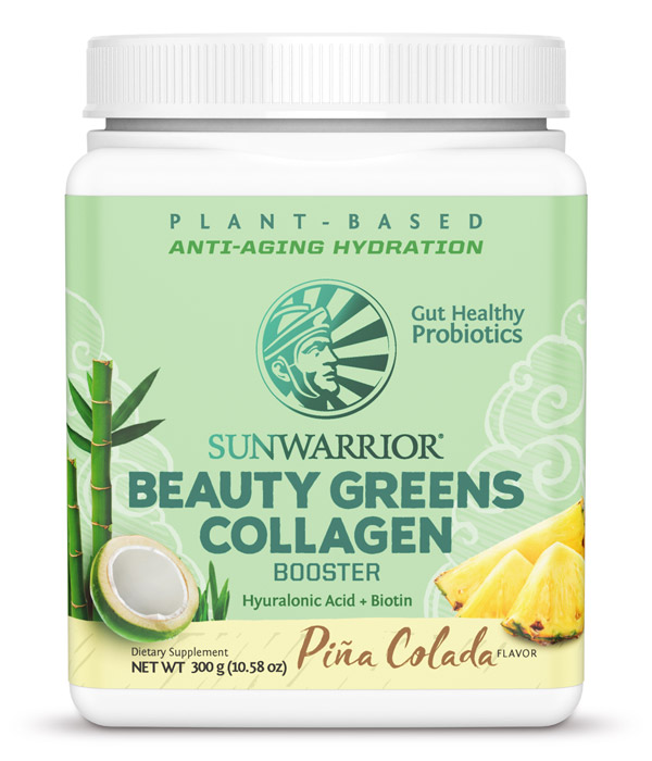 Sunwarrior Beauty Greens Collagen Booster Piña colada 300g i gruppen Naturlige kosttilskud / Kosttilskud / Kollagen hos Rawfoodshop Scandinavia AB (11427)