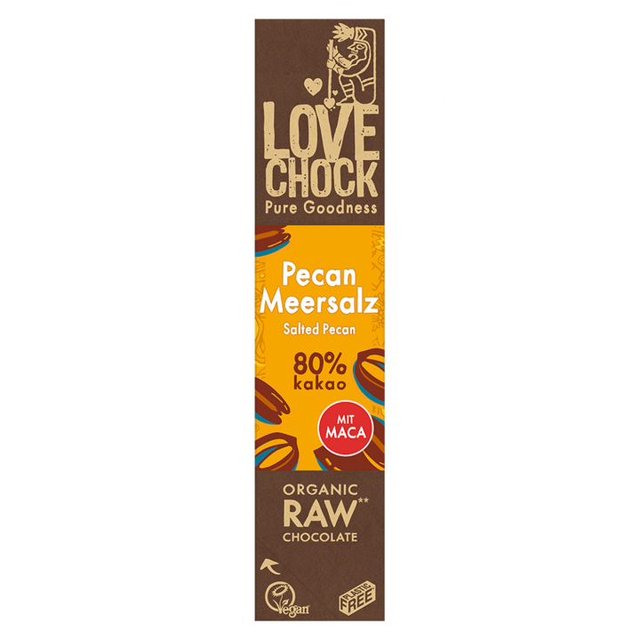 Chokolade Salted Pecan 80% ØKO 40g i gruppen Råvarer & Drikke / Slik & Chokolade / Chokolade og Bars hos Rawfoodshop Scandinavia AB (13007)