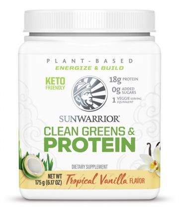 Sunwarrior Clean Greens & Protein Vanilje 175 g i gruppen Naturlige kosttilskud / Kosttilskud / Proteinpulver hos Rawfoodshop Scandinavia AB (1426)