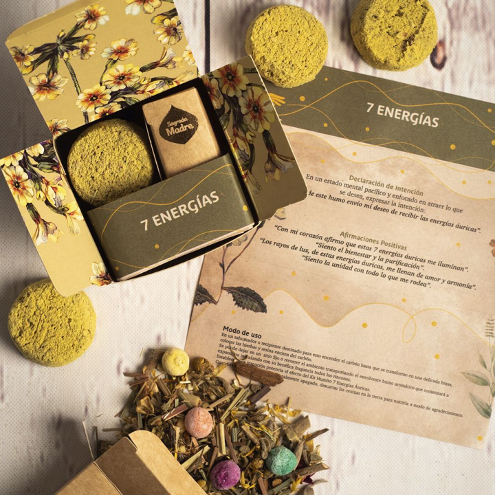 Sacred Smoke Kit 7 Energies i gruppen Home & Soul / Ritual & Cermoni / Røgelse, Lys og Dufte hos Rawfoodshop Scandinavia AB (147-01)