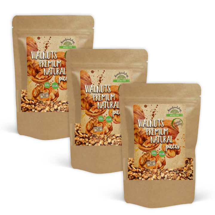 Valnødder i stykker Premium RAW 500g x 3 pakker i gruppen Råvarer & Drikke / Nødder / Valnødder hos Rawfoodshop Scandinavia AB (17234500-SET3)