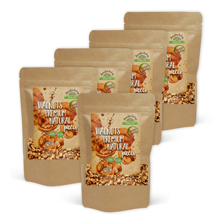 Valnødder i stykker Premium RAW 750g x 5 pakker i gruppen Råvarer & Drikke / Nødder / Valnødder hos Rawfoodshop Scandinavia AB (17234750-SET5)