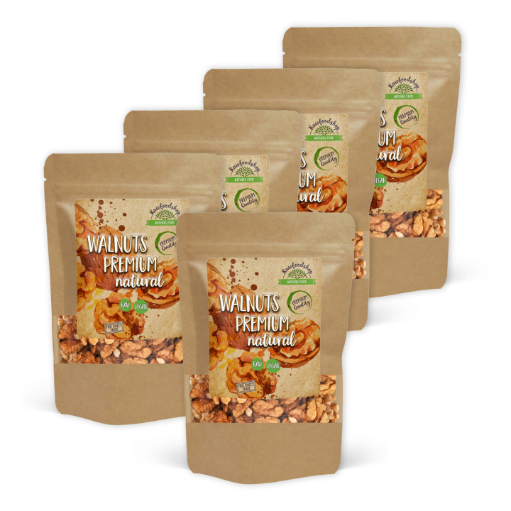 Valnødder Premium RAW 250g x 5 pakker i gruppen Råvarer & Drikke / Nødder / Valnødder hos Rawfoodshop Scandinavia AB (17237250-SET5)
