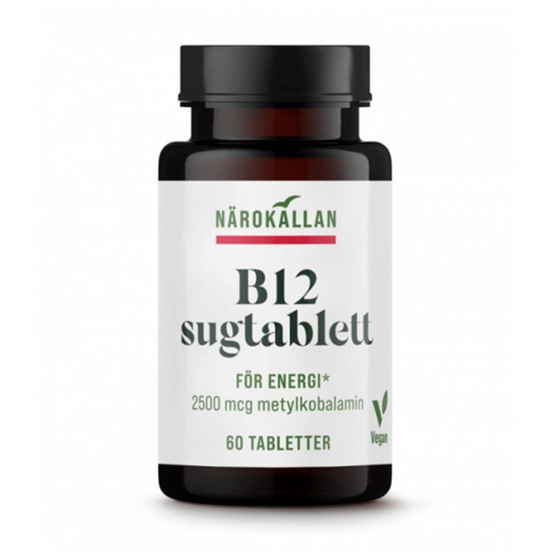 B12 sugetabletter 60 stk i gruppen Helse / Kosttilskud / Vitaminer / Enkelte vitaminer hos Rawfoodshop Scandinavia AB (1751)