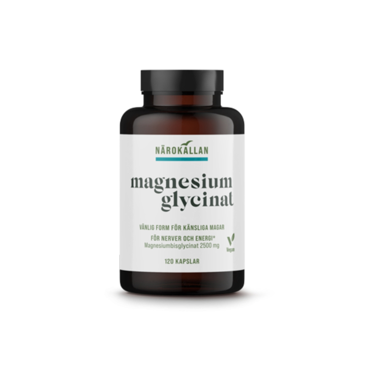 Magnesiumglycinat 120 kapsler i gruppen Kosttilskud / Mineraler / Magnesium hos Rawfoodshop Scandinavia AB (1819)