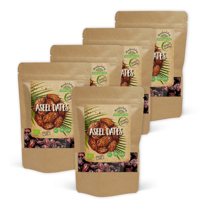 Aseel Dadler udkernede ØKO 500g x 5 pakker i gruppen Råvarer & Drikke / Frugt & Frugtpulver / Dadler hos Rawfoodshop Scandinavia AB (18203-SET5)