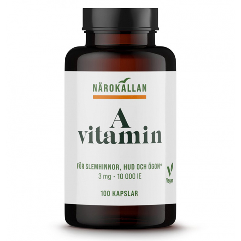 A-vitamin 100 kapsler i gruppen Helse / Kosttilskud / Vitaminer hos Rawfoodshop Scandinavia AB (1841)