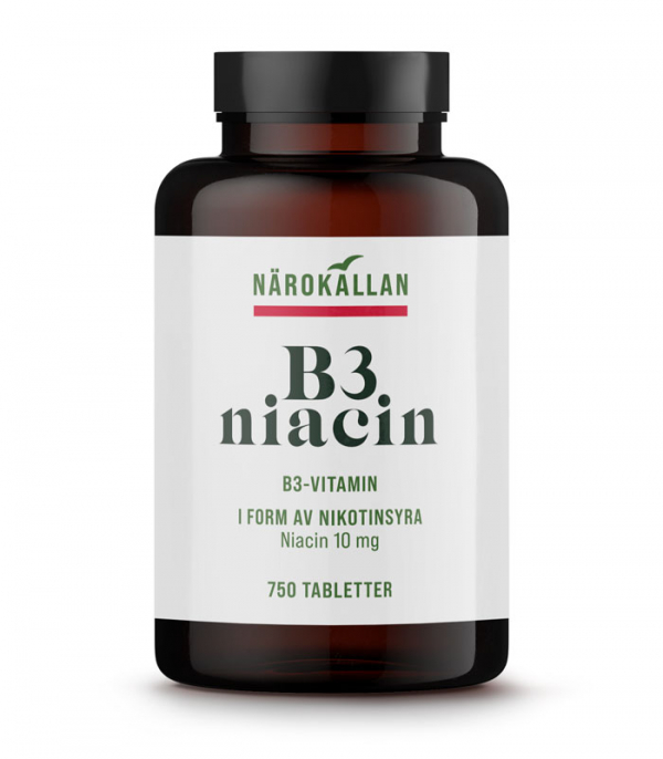 B3 Niacin 10 mg 750 tabletter i gruppen Helse / Kosttilskud / Vitaminer hos Rawfoodshop Scandinavia AB (1860)