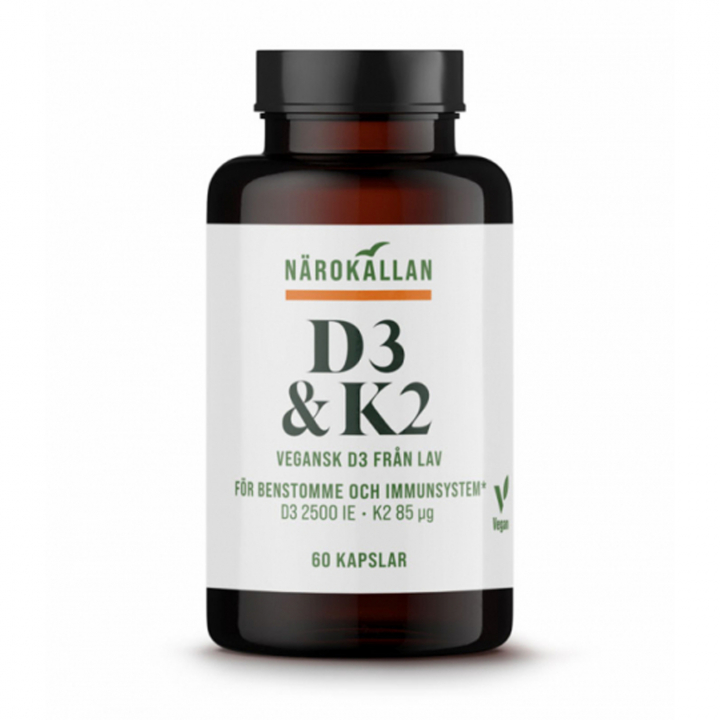 D3 + K2 Vitamin 60 kaps i gruppen Helse / Kosttilskud / Vitaminer / Enkelte vitaminer hos Rawfoodshop Scandinavia AB (1877)