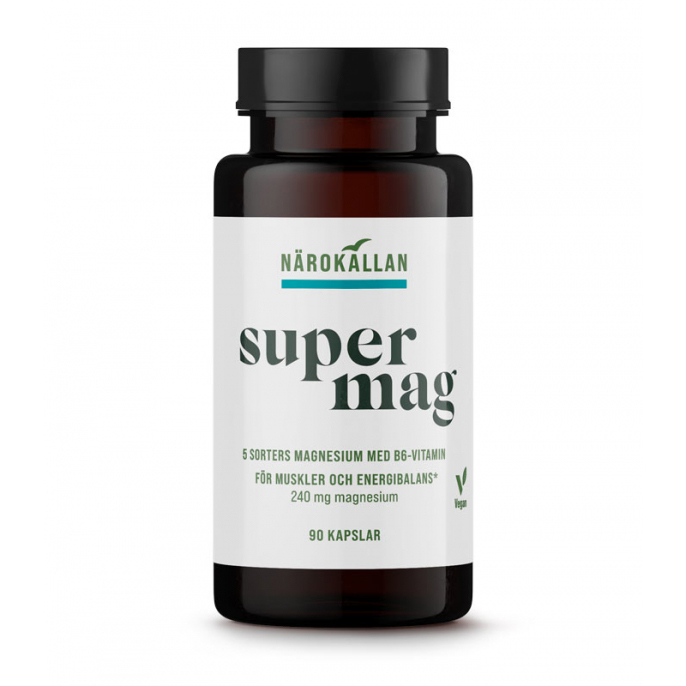 Super Magnesium 90 kaps i gruppen Helse / Kosttilskud / Mineraler hos Rawfoodshop Scandinavia AB (1892)