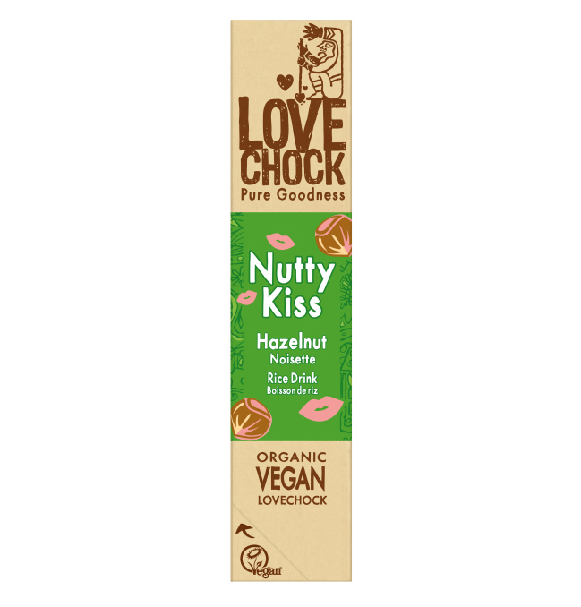 Nutty Kiss Chokolade med Hasselnødder ØKO 40g i gruppen Råvarer & Drikke / Slik & Chokolade hos Rawfoodshop Scandinavia AB (20004)