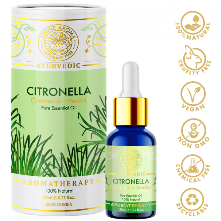 Æterisk Olie Citronella 10ml i gruppen Kropspleje / DIY Råvarer / Æteriske olier hos Rawfoodshop Scandinavia AB (20066)