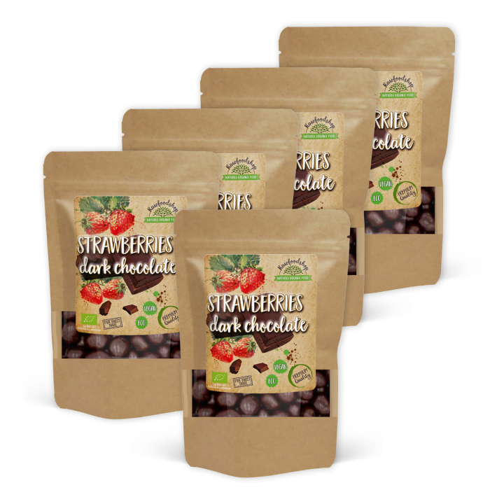 Jordbær i Mørk Chokolade ØKO 100g x 5 pakker i gruppen Råvarer & Drikke / Frugt & Frugtpulver / Jordbær hos Rawfoodshop Scandinavia AB (208511-SET5)