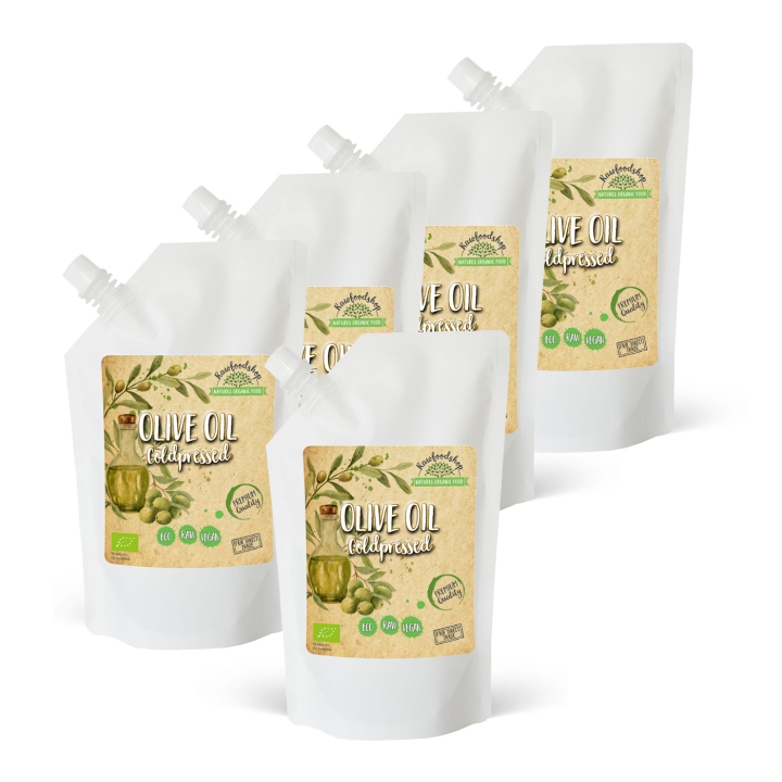 Olivenolie koldpresset ØKO 1000ml x 5 pakker i gruppen Hud & Krop / Naturlig DIY / Vegetabilske Olier hos Rawfoodshop Scandinavia AB (2101234-SET5)