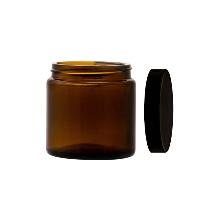 Salvekrukke Brunt glas med låg 120 ml i gruppen Hud & Krop / Naturlig DIY / Tilbehør hos Rawfoodshop Scandinavia AB (2120-1)