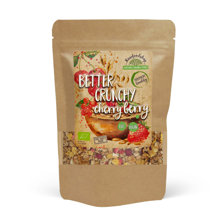 Better Crunchy - Cherry Berry ØKO 500g i gruppen Råvarer & Drikke / Bagning / Granola, Grød og Puffer hos Rawfoodshop Scandinavia AB (21411-500)