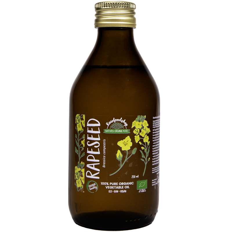 Rapsolie koldpresset ØKO 250 ml i gruppen Kropspleje / DIY Råvarer / Vegetabilske Olier hos Rawfoodshop Scandinavia AB (2141202)
