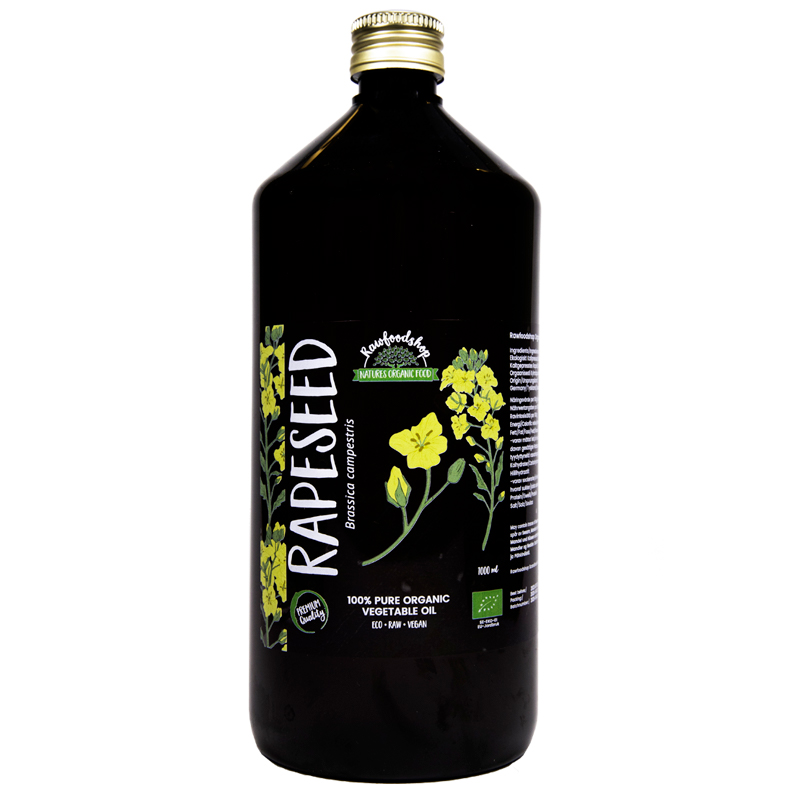 Rapsolie koldpresset ØKO 1000 ml i gruppen Kropspleje / DIY Råvarer / Vegetabilske Olier hos Rawfoodshop Scandinavia AB (214204)