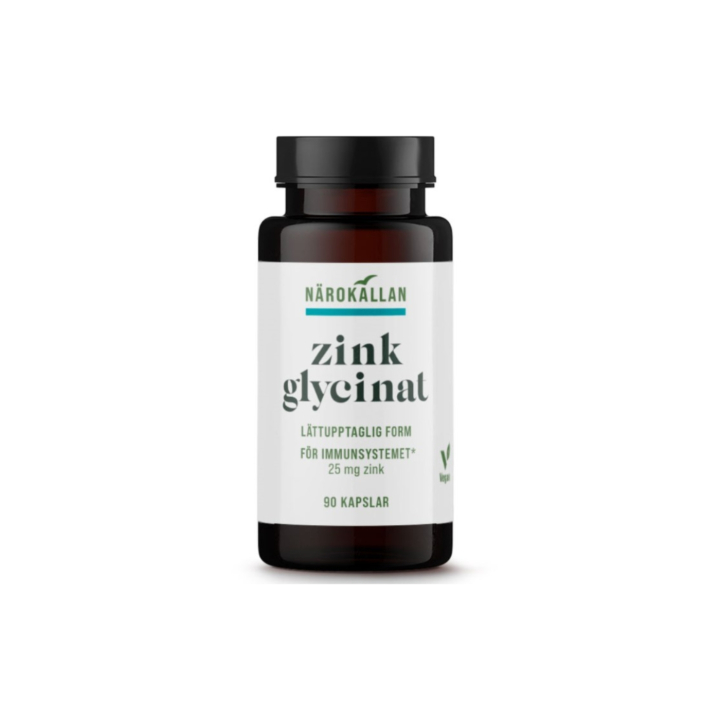Zinkglycinat 90 kapsler i gruppen Kosttilskud / Mineraler / Zink hos Rawfoodshop Scandinavia AB (2159)