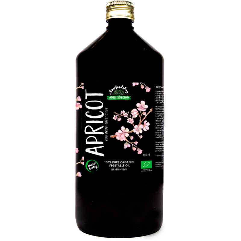 Abrikoskerneolie koldpresset ØKO 1000 ml i gruppen Råvarer & Drikke / Nødder / Abrikoskerner hos Rawfoodshop Scandinavia AB (2161204)