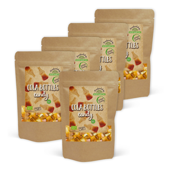 Colaflasker ØKO 100g x 5 pakker i gruppen Råvarer & Drikke / Slik & Chokolade / Slik hos Rawfoodshop Scandinavia AB (219441-SET5)