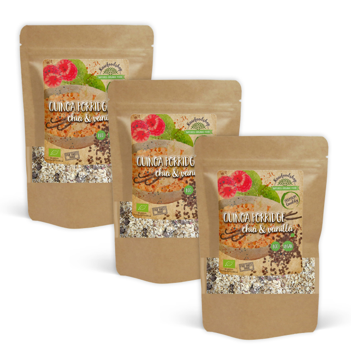 Quinoagrød Chia & Vanilje ØKO 400g x 3 pakker i gruppen Råvarer & Drikke / Spisekammer / Granola & Grød hos Rawfoodshop Scandinavia AB (27027-SET3)