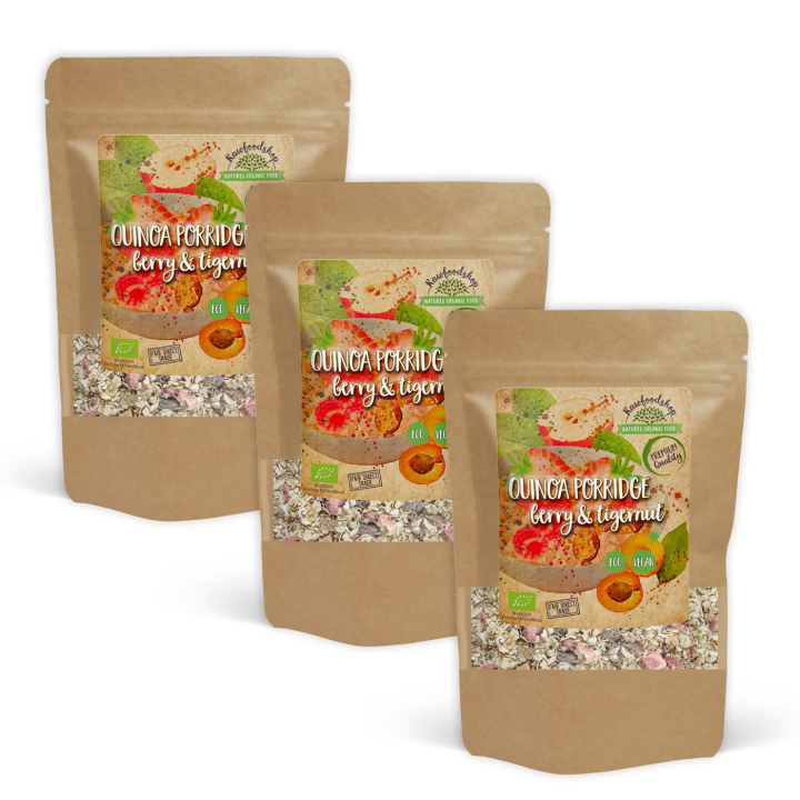 Quinoagrød Bær & Jordmandel ØKO 400g x 3 pakker i gruppen Råvarer & Drikke / Spisekammer / Granola & Grød hos Rawfoodshop Scandinavia AB (27031-SET3)