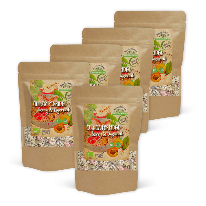 Quinoagrød Bær & Jordmandel ØKO 400g x 5 pakker i gruppen Råvarer & Drikke / Spisekammer / Granola & Grød hos Rawfoodshop Scandinavia AB (27031-SET5)