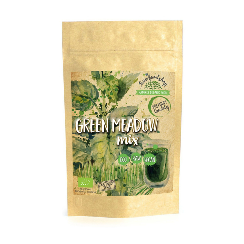 Green Meadow Mix ØKO 150 g i gruppen Helse / Urter, alger & svampe / Byg & Hvedegræs hos Rawfoodshop Scandinavia AB (27384)