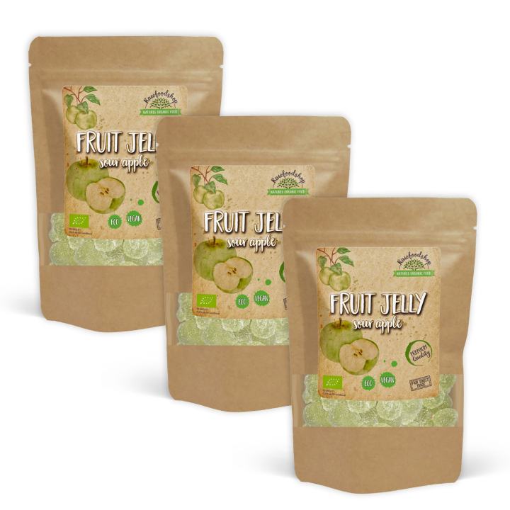 Frugtgelé Sur æble ØKO 100g x 3 pakker i gruppen Råvarer & Drikke / Slik & Chokolade / Slik hos Rawfoodshop Scandinavia AB (29145100-SET3)