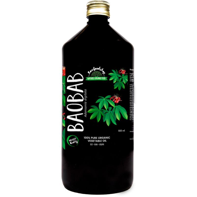 Baobabolie koldpresset ØKO 1000 ml i gruppen Kropspleje / DIY Råvarer / Vegetabilske Olier hos Rawfoodshop Scandinavia AB (30042-4)