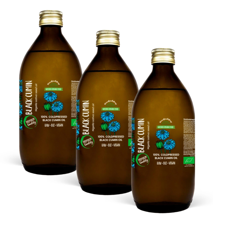 Sort Kommenolie koldpresset ØKO 50ml x 3 flasker i gruppen Hud & Krop / Naturlig DIY / Vegetabilske Olier hos Rawfoodshop Scandinavia AB (300441-SET3)