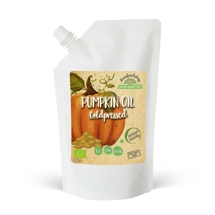 Græskarfrøolie koldpresset ØKO 1000 ml i gruppen Hud & Krop / Naturlig DIY / Vegetabilske Olier hos Rawfoodshop Scandinavia AB (30046-4)