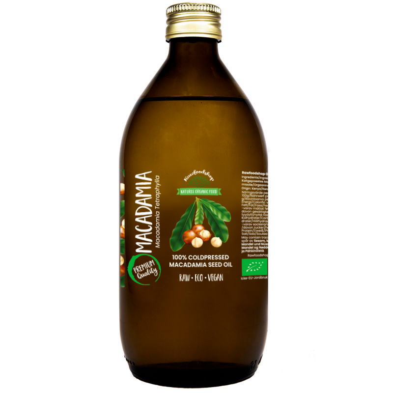 Macadamiaolie koldpresset ØKO 150 ml i gruppen Råvarer & Drikke / Nødder / Macadamia hos Rawfoodshop Scandinavia AB (30049-2)