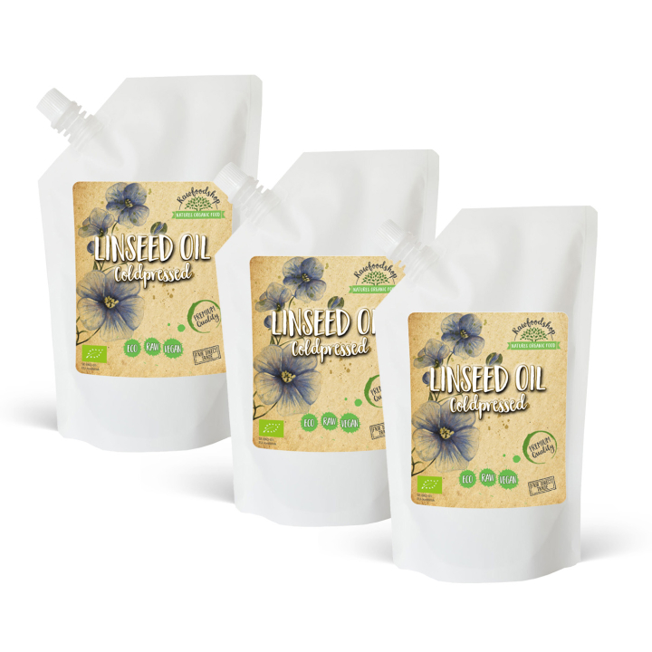 Hørfrøolie ØKO 1000ml x 3 pakker i gruppen Hud & Krop / Naturlig DIY / Vegetabilske Olier hos Rawfoodshop Scandinavia AB (3121203-SET3)