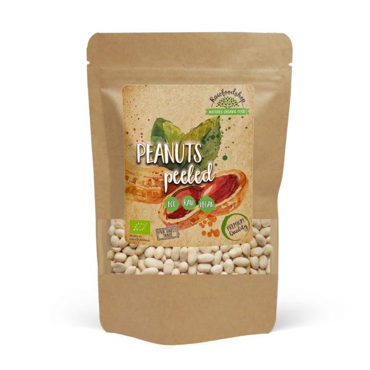 Jordnødder Premium Afskallede RAW ØKO 500g i gruppen Råvarer & Drikke / Nødder / Jordnødder hos Rawfoodshop Scandinavia AB (3409)