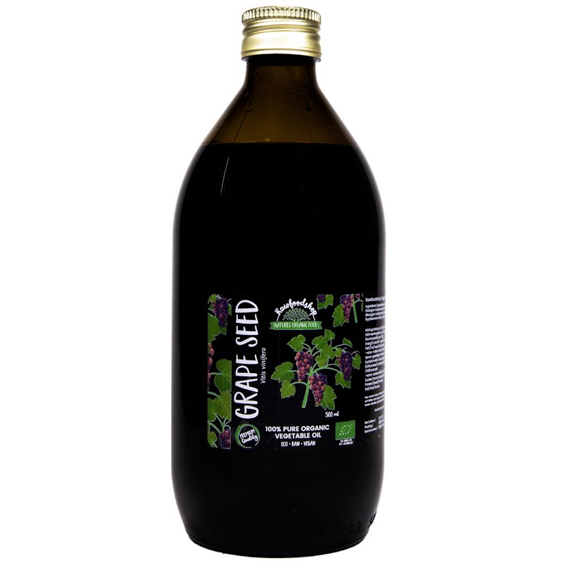 Vindruekerneolie ØKO 500 ml i gruppen Råvarer & Drikke / Spisekammer / Smør & Olier / Olier hos Rawfoodshop Scandinavia AB (3601203)