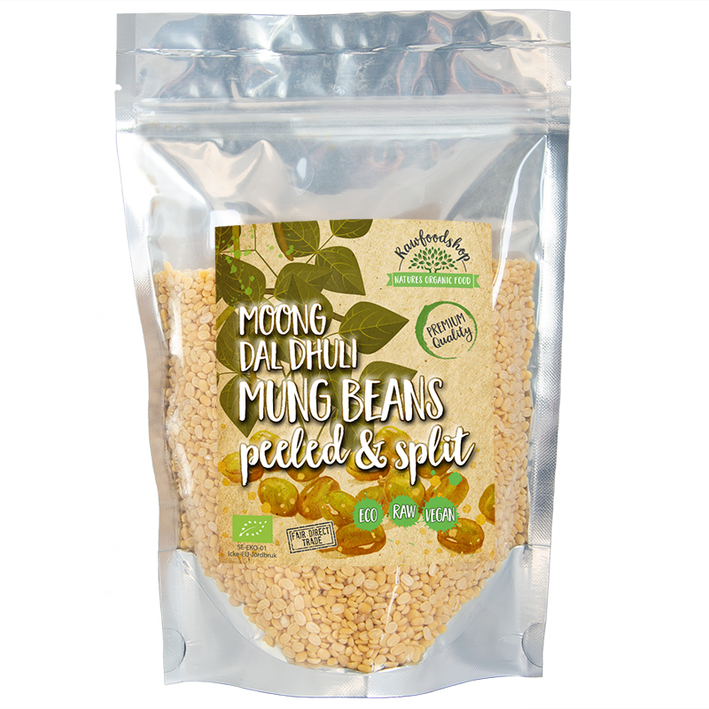 Moong Dal Dhuli Mungbønner Afskallede & Delte ØKO 500g i gruppen Råvarer & Drikke / Spisekammer / Bælgfrugter / Bønner hos Rawfoodshop Scandinavia AB (4)
