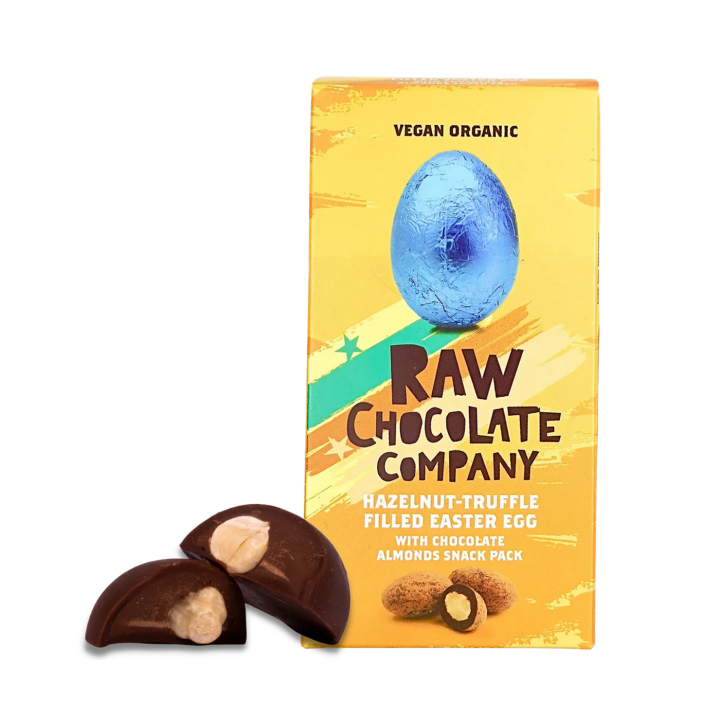 Truffle Easter Egg with Almonds Snack Pack RAW ØKO 75g i gruppen Råvarer & Drikke / Nødder / Mandel hos Rawfoodshop Scandinavia AB (413)