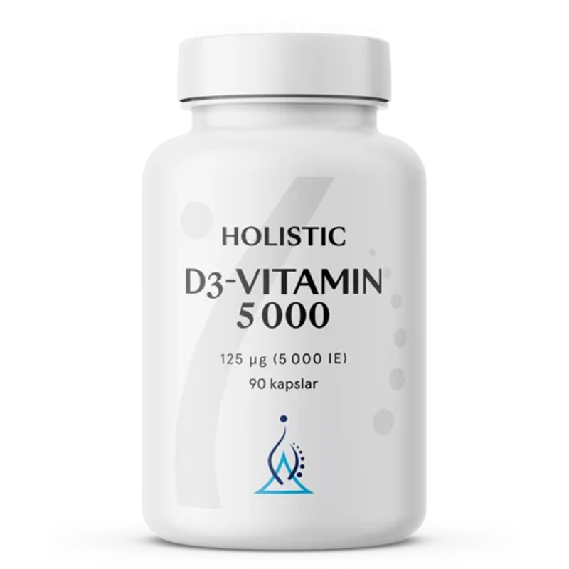 Holistic D3-Vitamin 5000 90kaps i gruppen Naturlige kosttilskud / Kosttilskud / Vitaminer / Enkelte vitaminer hos Rawfoodshop Scandinavia AB (4142)