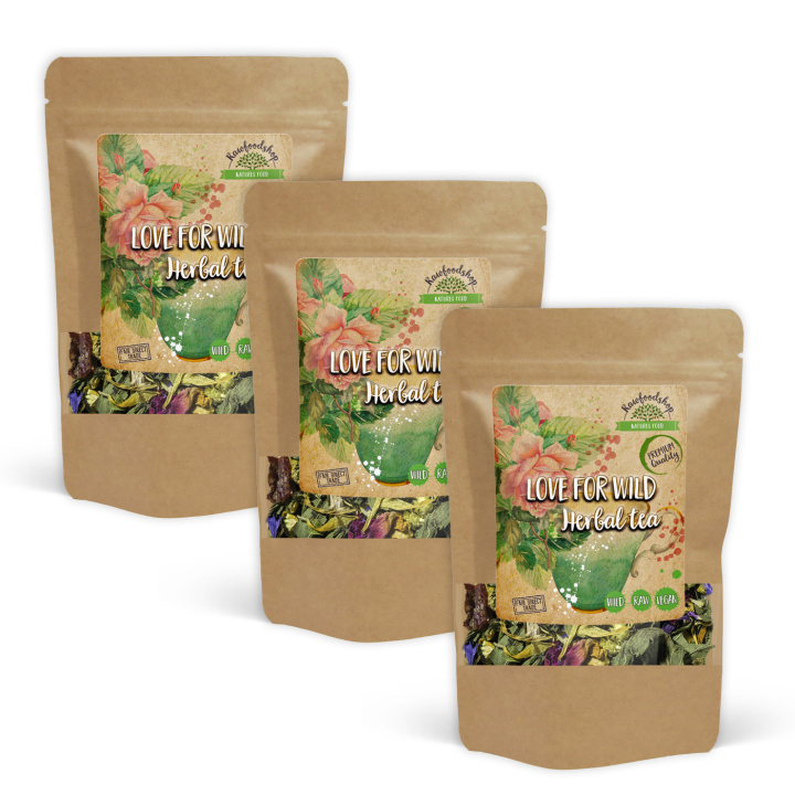 Love Herbs Vild Urtete 100g x 3 pakker i gruppen Råvarer & Drikke / Drikkevarer / Te hos Rawfoodshop Scandinavia AB (43197-SET3)