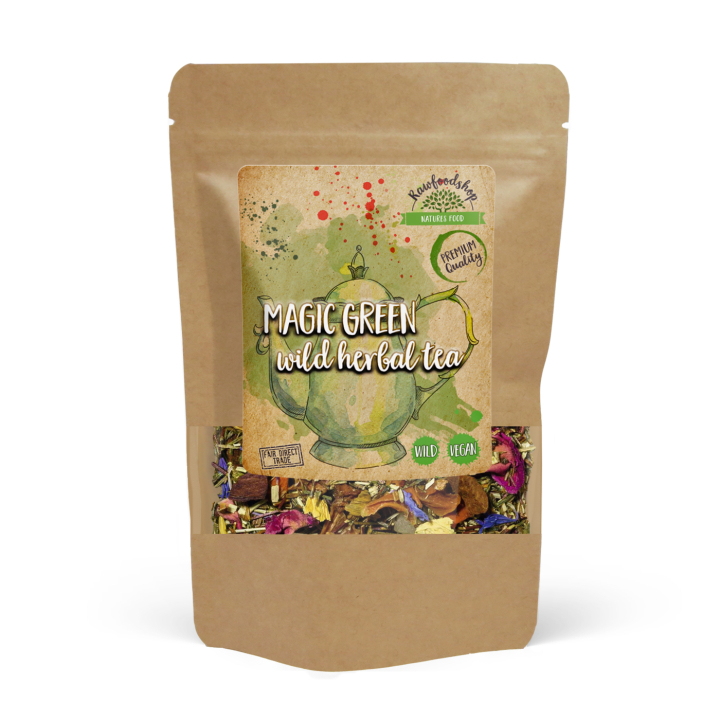 Magic Green Vild Urte Te 100g i gruppen OUTLET 30-80% / Urter, alger og krydderier 30-50% / Superfood 30% hos Rawfoodshop Scandinavia AB (43329)
